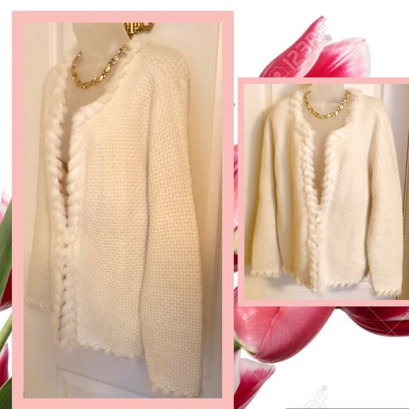 Jones New York Sweaters - Ivory Sweater Jones of New York Angora Rabbit